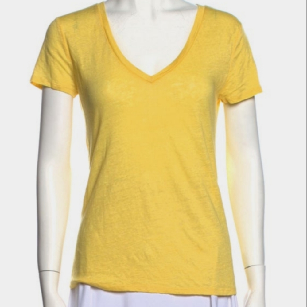 Calypso  St Barth Dandelion Yellow V Neck Tee NWT